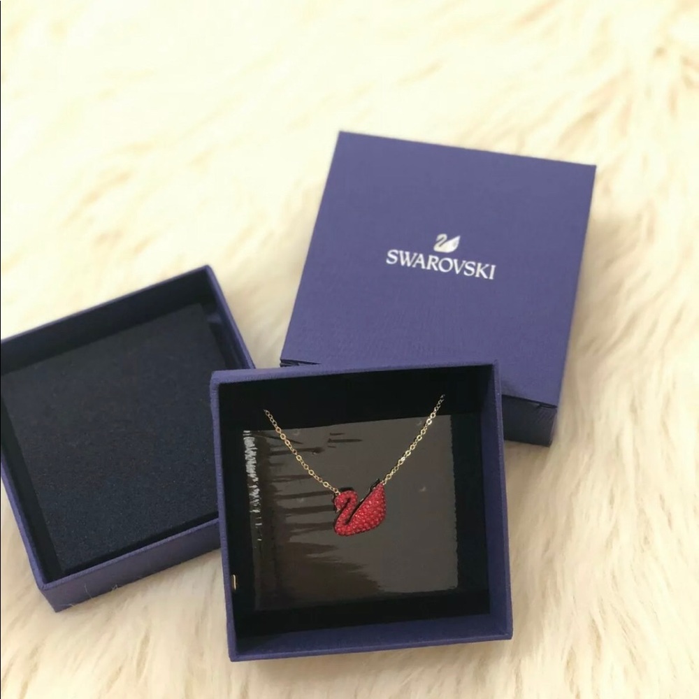 Swarovski Crystal ICONIC SWAN Pendant RED